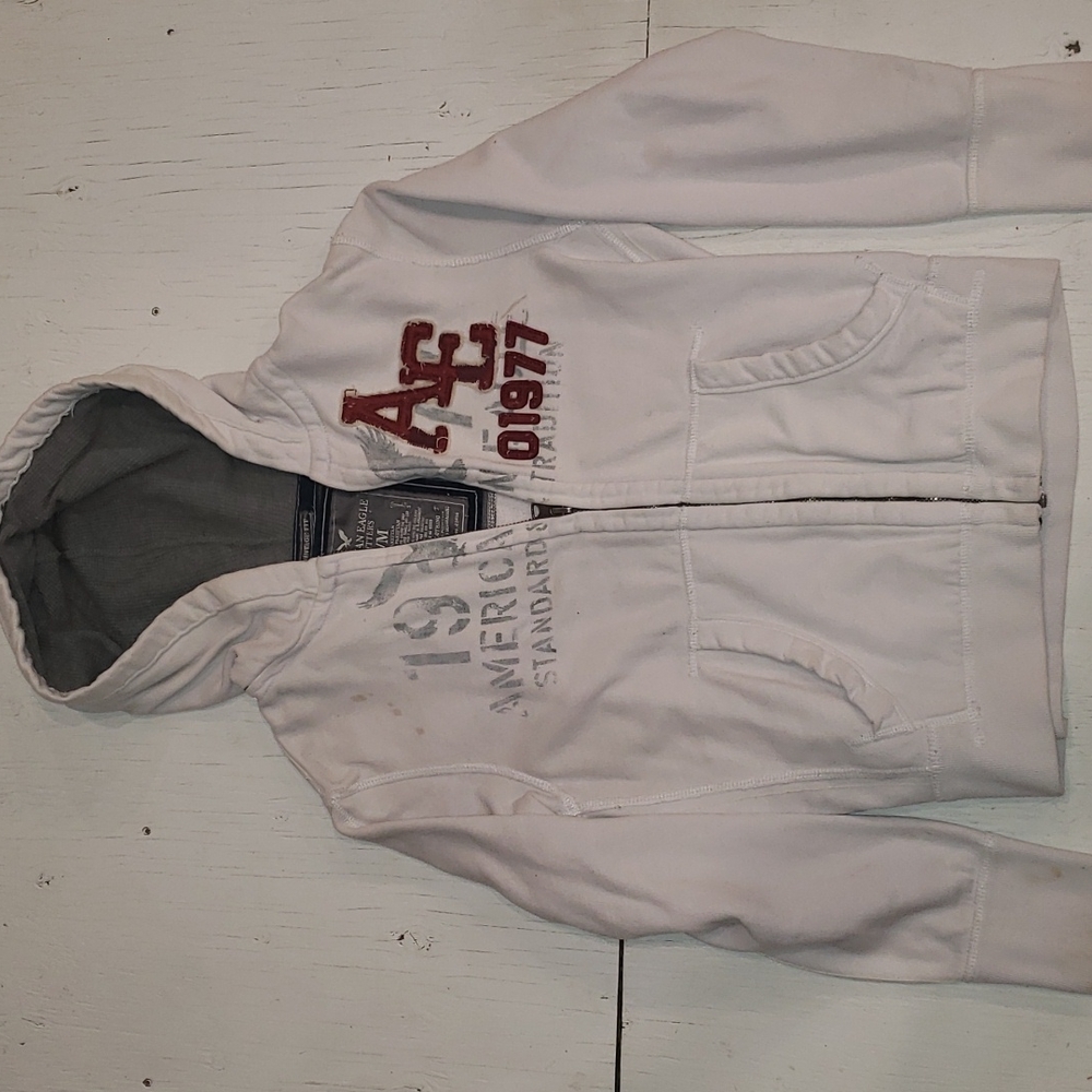 White American Eagle Zip-up Hoodie